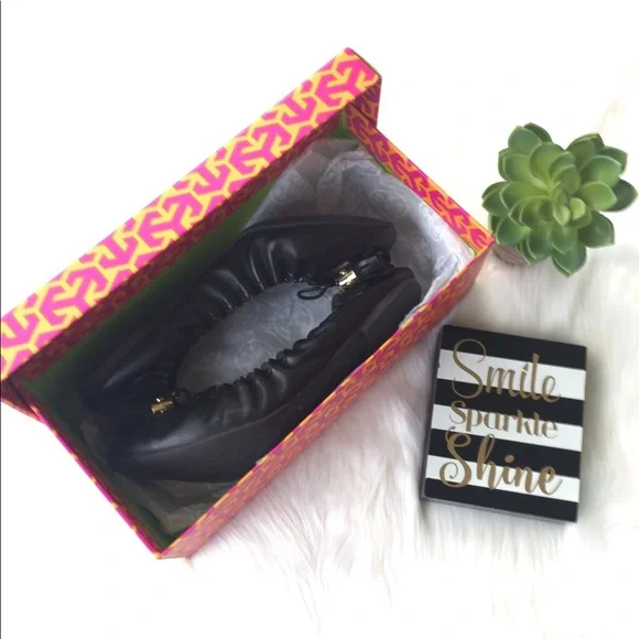 Tory Burch Reese Mestico Flats Black 8.5